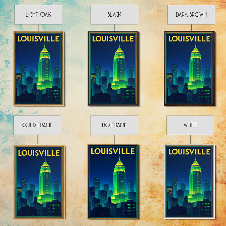Louisville Travel Poster, Canvas Print, Cyberpunk Style City Art, Louisville Poster Print, City Travel Prints, City Art Print, Design 2
