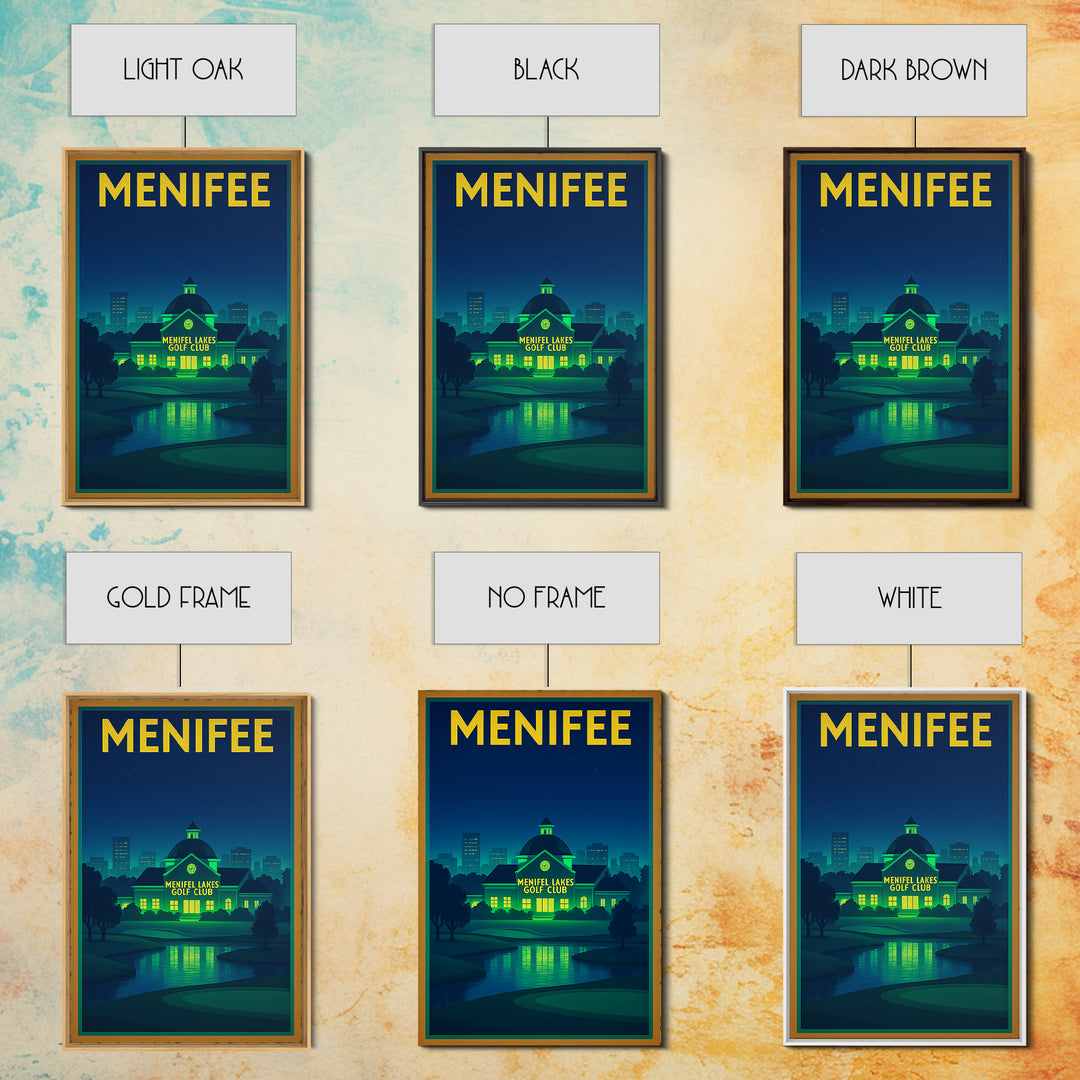 Menifee Travel Poster, Framed Canvas Print, Cyberpunk Style City Art, Menifee City Art, Travel Wall Art, Travel Poster Set, Travel Posters
