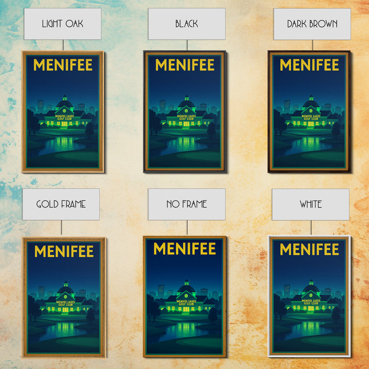 Menifee Travel Poster, Framed Canvas Print, Cyberpunk Style City Art, Menifee City Art, Travel Wall Art, Travel Poster Set, Travel Posters