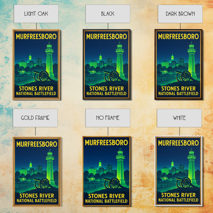 Murfreesboro Travel Poster, Framed Canvas Print, Retro Neon Travel Art, Murfreesboro Travel Art, Travel Art Print, City Illustration