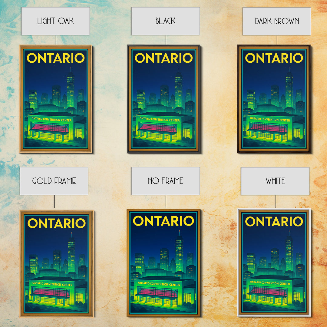 Ontario Travel Poster, Canvas Print, Retro Neon Travel Art, Ontario Travel Art, Travel Poster Art, Vintage Travel Art, Vintage City Poster