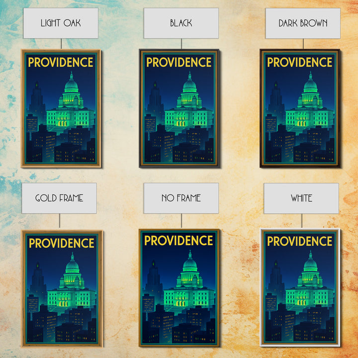 Providence Travel Poster, Canvas Print, Neon Skyline Art Wall Art, Providence Poster Print, Modern Wall Decor, Travel Wall Art, Design 2