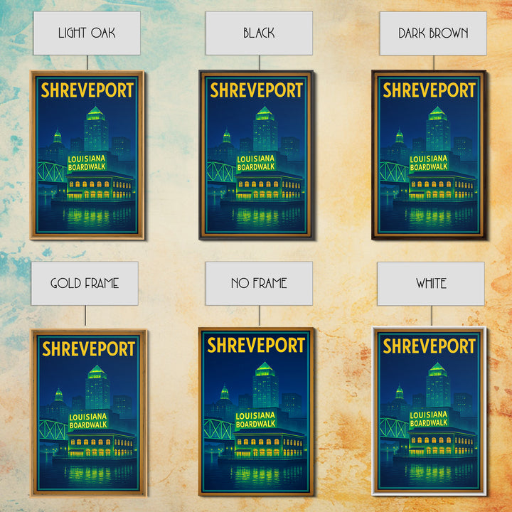 Shreveport Travel Poster, Canvas Print, Cyberpunk Style City Art, Shreveport Art Print, City Travel Prints, Travel Poster Set, Design 2