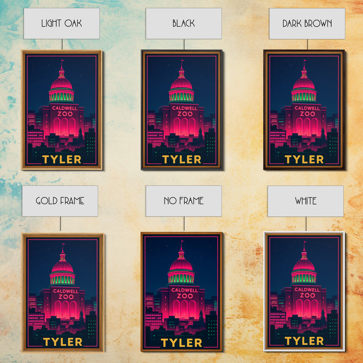 Tyler Texas Travel Poster, Canvas Print, Cyberpunk Style City Art, Tyler Art Print, Modern Wall Decor, Gift For Travelers, Travel Wall Art