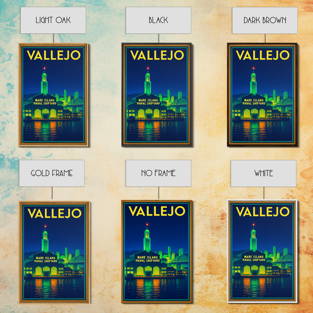 Vallejo Travel Poster, Canvas Print, Cyberpunk Style City Art, Vallejo City Art, Retro Travel Print, Gift For Travelers, Travel Wall Decor