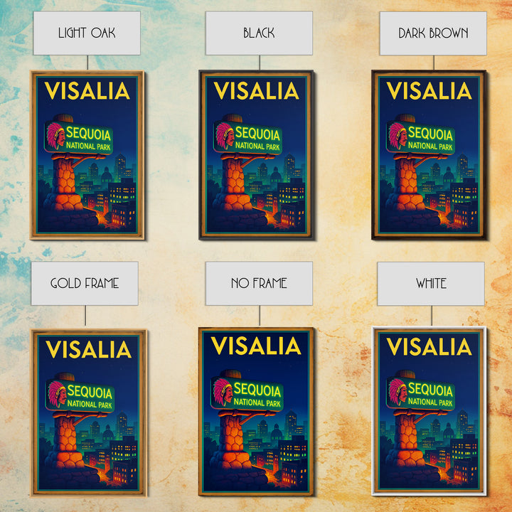 Visalia Travel Poster, Canvas Print, Cyberpunk Style City Art, Visalia Wall Art, City Travel Prints, Home Office Decor, City Art Print