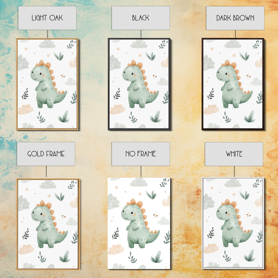 Tiny Dinosaur with Friendly Expression Canvas Print, Nursery Art, Luxury Decor, Nursery Decor, Nursery, Nursery Wall Art, NUR-2x3-23