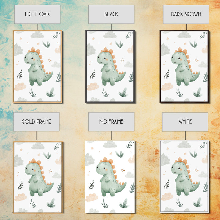 Tiny Dinosaur with Friendly Expression Canvas Print, Nursery Art, Luxury Decor, Nursery Decor, Nursery, Nursery Wall Art, NUR-2x3-23