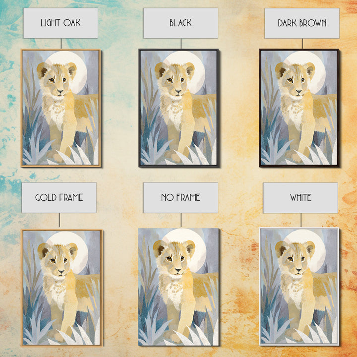 Lion Cub with Soft Golden Mane Canvas Print, Nursery Art, Wall Art Print, Nursery Decor, Fine Art, Nursery, Baby Girl Nursery, NUR-2x3-65