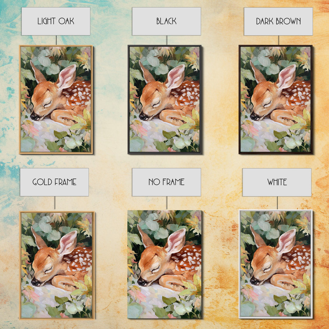 Deer Fawn Sleeping Canvas Print, Nursery Art, Playroom Wall Art, Nursery Decor, Fine Art, Nursery, Statement Artwork, NUR-2x3-7