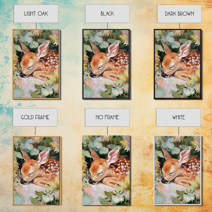 Deer Fawn Sleeping Canvas Print, Nursery Art, Playroom Wall Art, Nursery Decor, Fine Art, Nursery, Statement Artwork, NUR-2x3-7