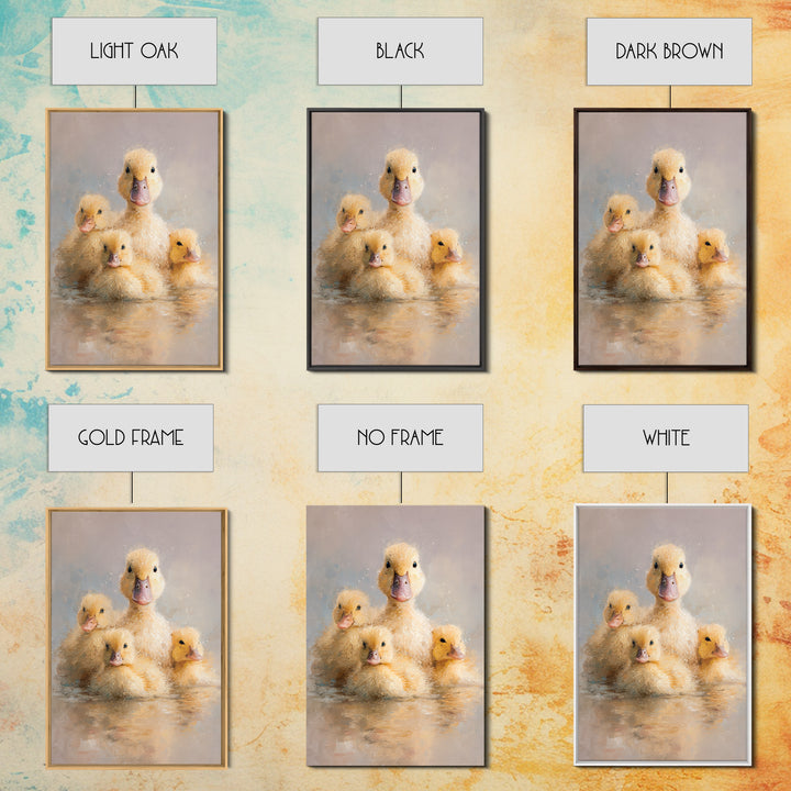 Ducklings Following a Mother Duck Canvas Print, Nursery Art, Art Print, Nursery Decor, Fine Art, Nursery 470, Wall Art Set of, NUR-2x3-70