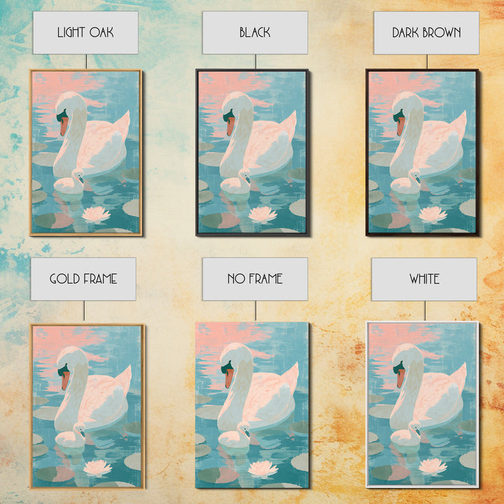 Swan and Cygnet Canvas Print, Nursery Art, Nursery Decor, Oil Painting, Nursery, Wall Art Print, Nursery Wall Decor, NUR-2x3-72