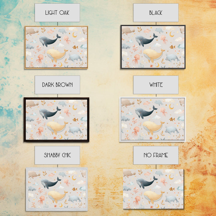 Friendly Ocean Creatures Canvas Print, Nursery Art, Butterfly Wall Art, Nursery Decor, Fine Art, Nursery, Woodland Nursery Art, NUR-3x2-52
