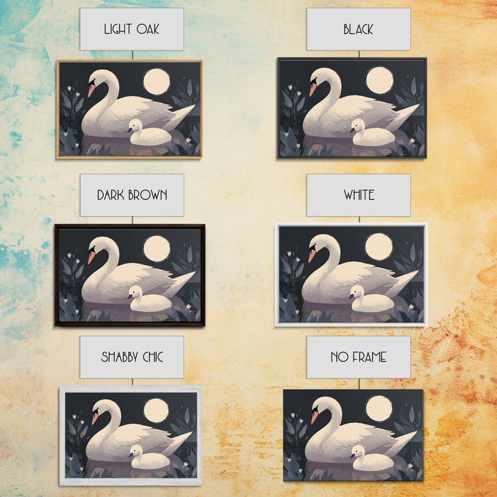 Swan and Cygnet Canvas Print, Nursery Art, Gallery Decor, Nursery Decor, Fine Art, Nursery, Wall Art, Wall Decor, Art Print, NUR-3x2-68