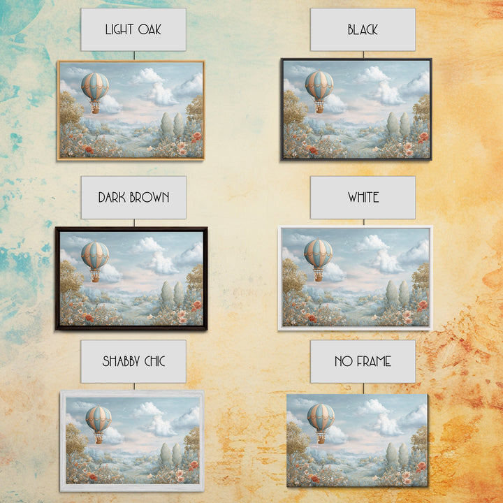 Floating Hot Air Balloon Canvas Print, Nursery Art, Boho Decor, Nursery Decor, Nursery, Wall Hangings, Nursery Wall Art, NUR-3x2-88