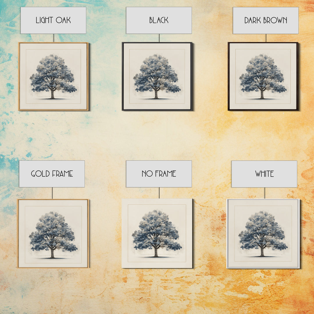 Ink Wash Tree Symbolizing Stability Canvas Print, Office Art, Living Room Decor, Office Decor, Fine Art, Focus, Fine Art Print, OFF-1x1-14