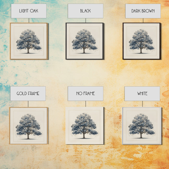 Ink Wash Tree Symbolizing Stability Canvas Print, Office Art, Living Room Decor, Office Decor, Fine Art, Focus, Fine Art Print, OFF-1x1-14