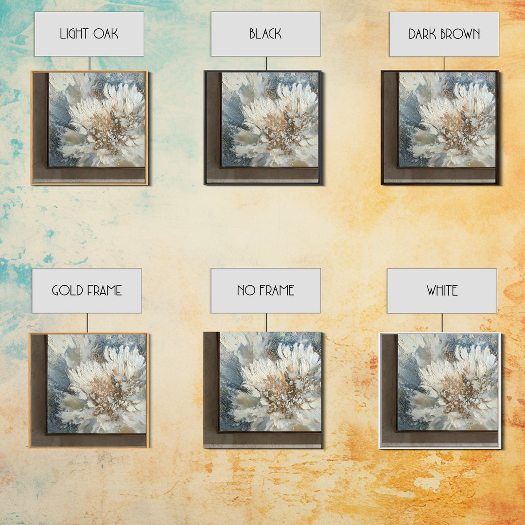 Desk Plant Botanical Closeup Framed Canvas Print, Office Art, Textured Painting, Office Decor, Oil Painting, Focus, Printables, OFF-1x1-88
