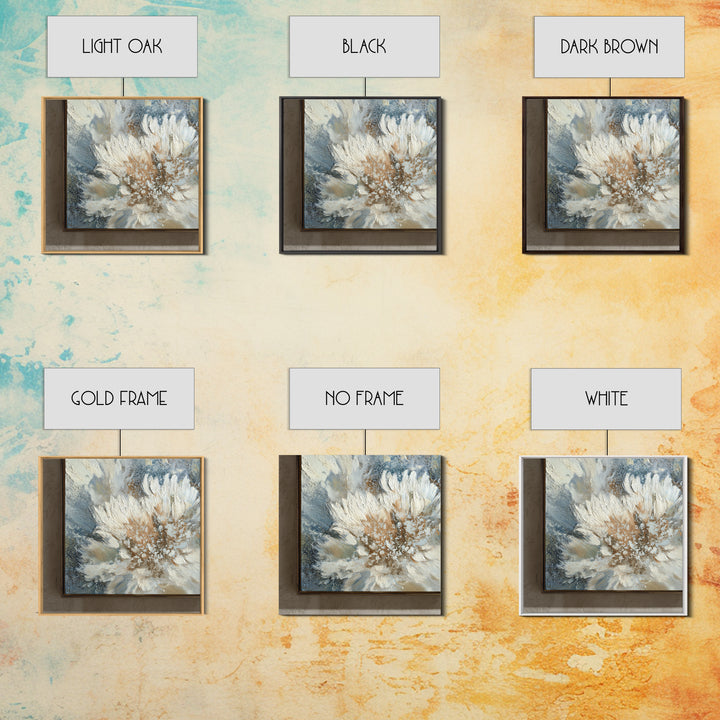 Desk Plant Botanical Closeup Framed Canvas Print, Office Art, Textured Painting, Office Decor, Oil Painting, Focus, Printables, OFF-1x1-88