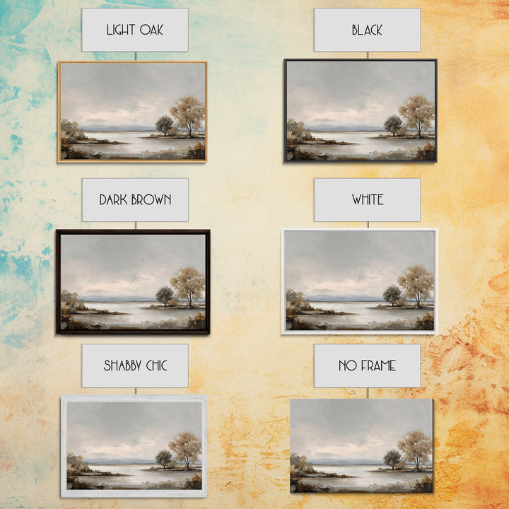 Dignified Neutral Landscape Canvas Print, Office Art, Wall Art, Office Decor, Oil Painting, Focus, Boho, Art Deco, OFF-3x2-83