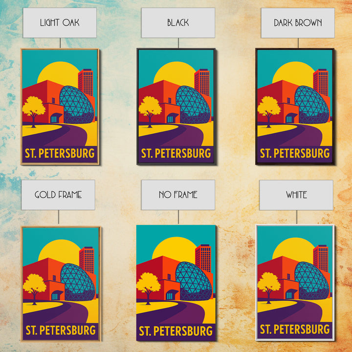 St Petersburg Florida Travel Poster, Canvas Print, Vibrant Retro Travel Art, St Petersburg Poster Print, Retro Travel Print, Home Decor