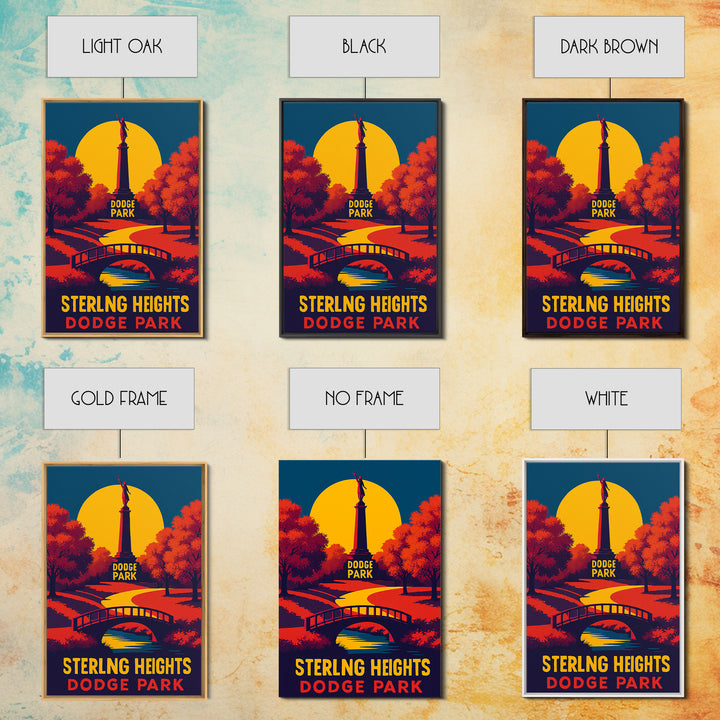 Sterling Heights Travel Poster, Canvas Print, Vibrant Retro Travel Art, Sterling Heights Art Print, Modern Wall Decor, Travel Wall Art