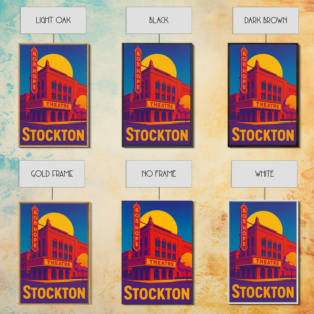 Stockton California Travel Poster, Canvas Print, Colorful Graphic Wall Art, Stockton Poster Print, City Art Print, Living Room Wall Art