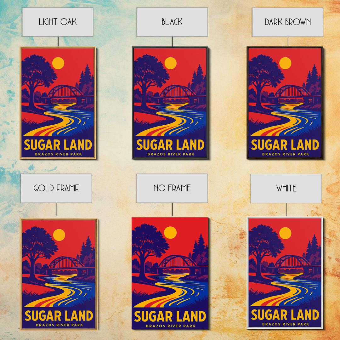 Sugar Land Travel Poster, Canvas Print, Vibrant Retro Travel Art, Sugar Land City Art, Travel Poster Set, Vintage City Poster, Design 2