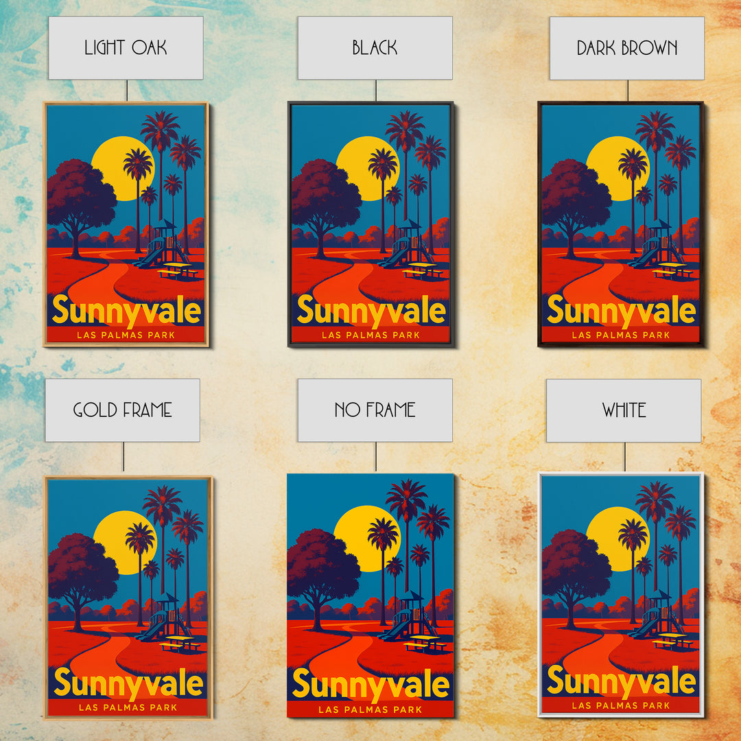 Sunnyvale California Travel Poster, Framed Canvas Print, Bold Pop Art Poster, Sunnyvale Travel Art, Vintage City Poster, Travel Poster Art