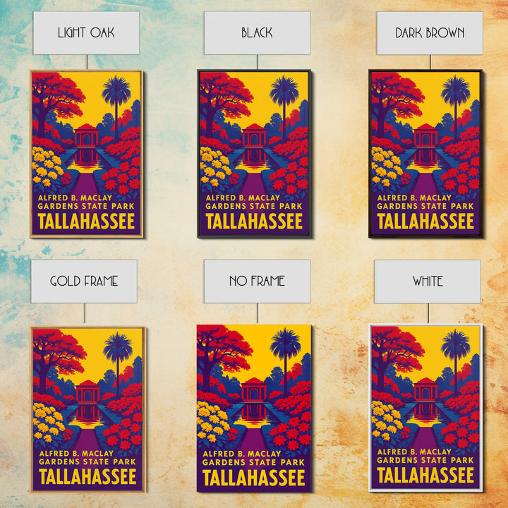 Tallahassee Travel Poster, Framed Canvas Print, Colorful Graphic Wall Art, Tallahassee Travel Art, Travel Poster Art, Mid Century Wall Art