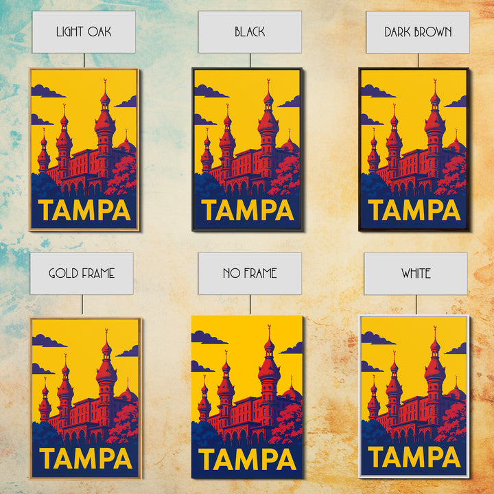 Tampa Travel Poster, Canvas Print, Colorful Graphic Wall Art, Tampa Art Print, Wanderlust Decor, City Travel Prints, Living Room Wall Art