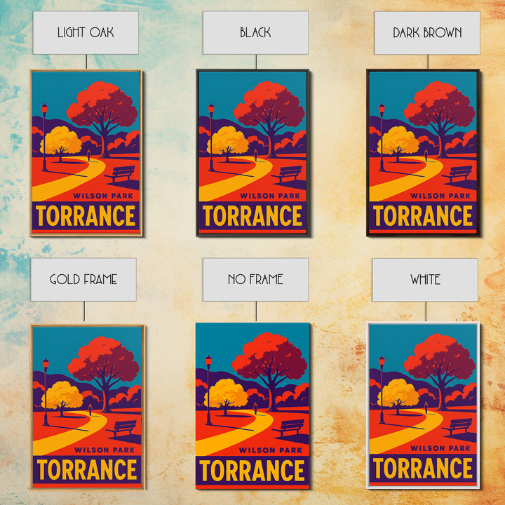 Torrance Travel Poster, Framed Canvas Print, Bold Pop Art Poster, Torrance Travel Art, Living Room Wall Art, City Illustration