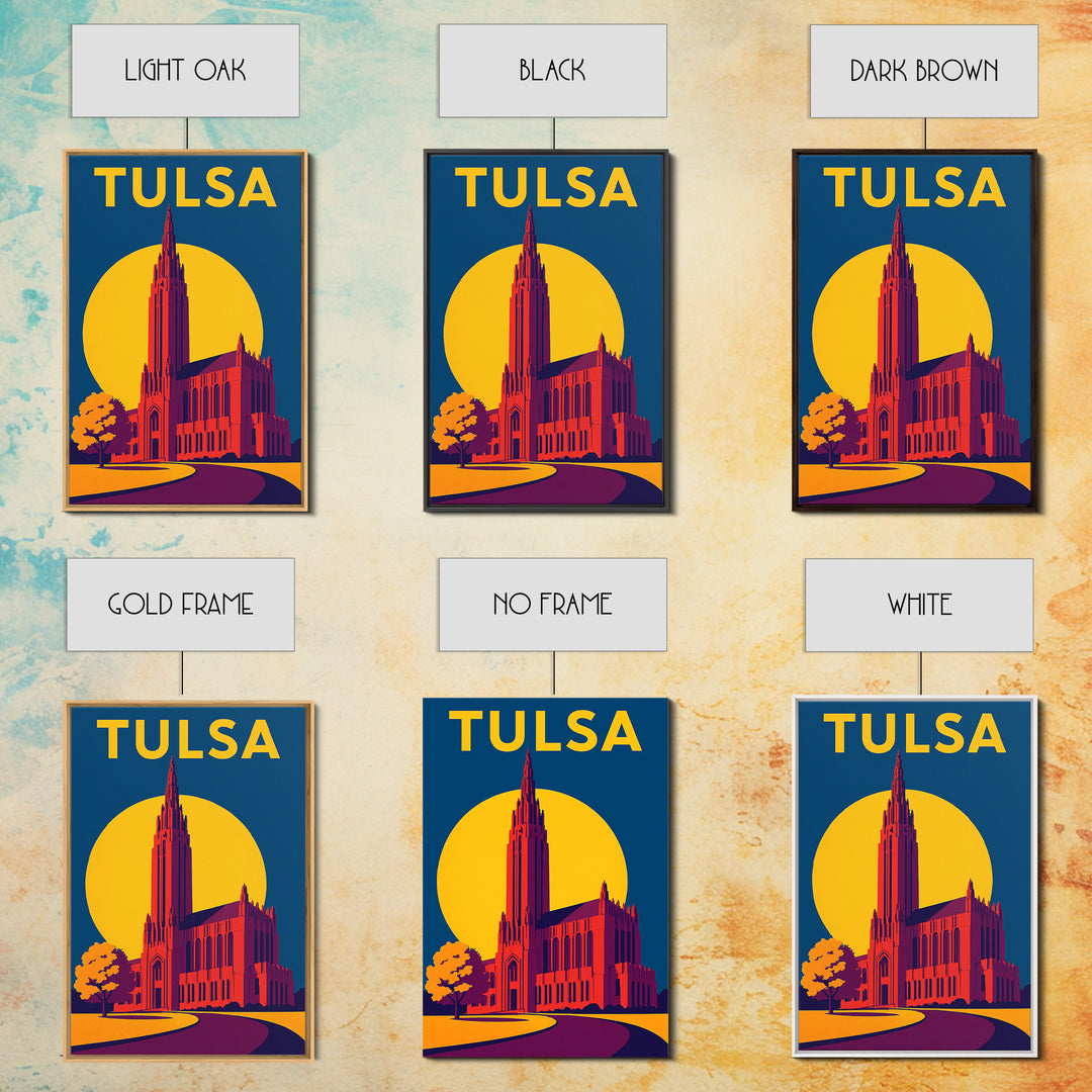 Tulsa Oklahoma Travel Poster, Canvas Print, Colorful Graphic Wall Art, Tulsa Poster Print, Travel Print, City Illustration, Travel Art Print