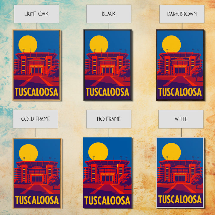 Tuscaloosa Alabama Travel Poster, Canvas Print, Bold Pop Art Poster, Tuscaloosa Poster Print, Art Print, Gift For Travelers, Skyline Art