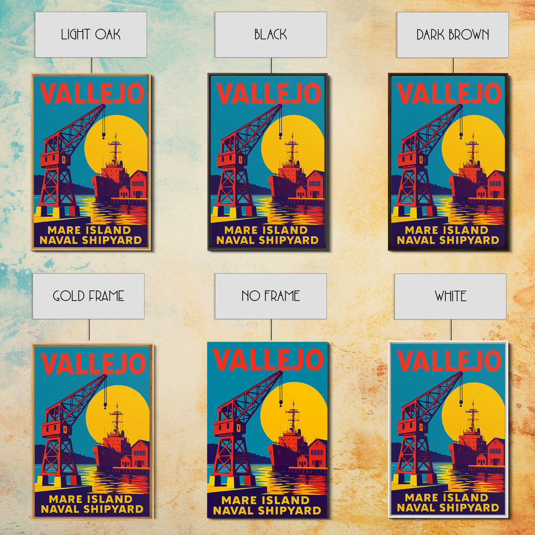 Vallejo California Travel Poster, Canvas Print, Vibrant Retro Travel Art, Vallejo Art Print, Fine Art Print, Wanderlust Decor, Poster Print