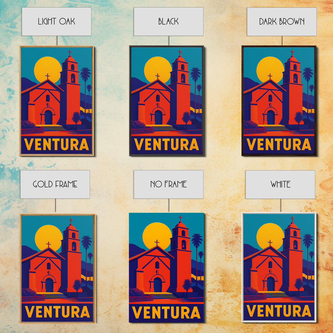 Ventura Travel Poster, Canvas Print, Bold Pop Art Poster, Ventura Wall Art, Gift For Travelers, Vintage City Poster, Vintage City Art