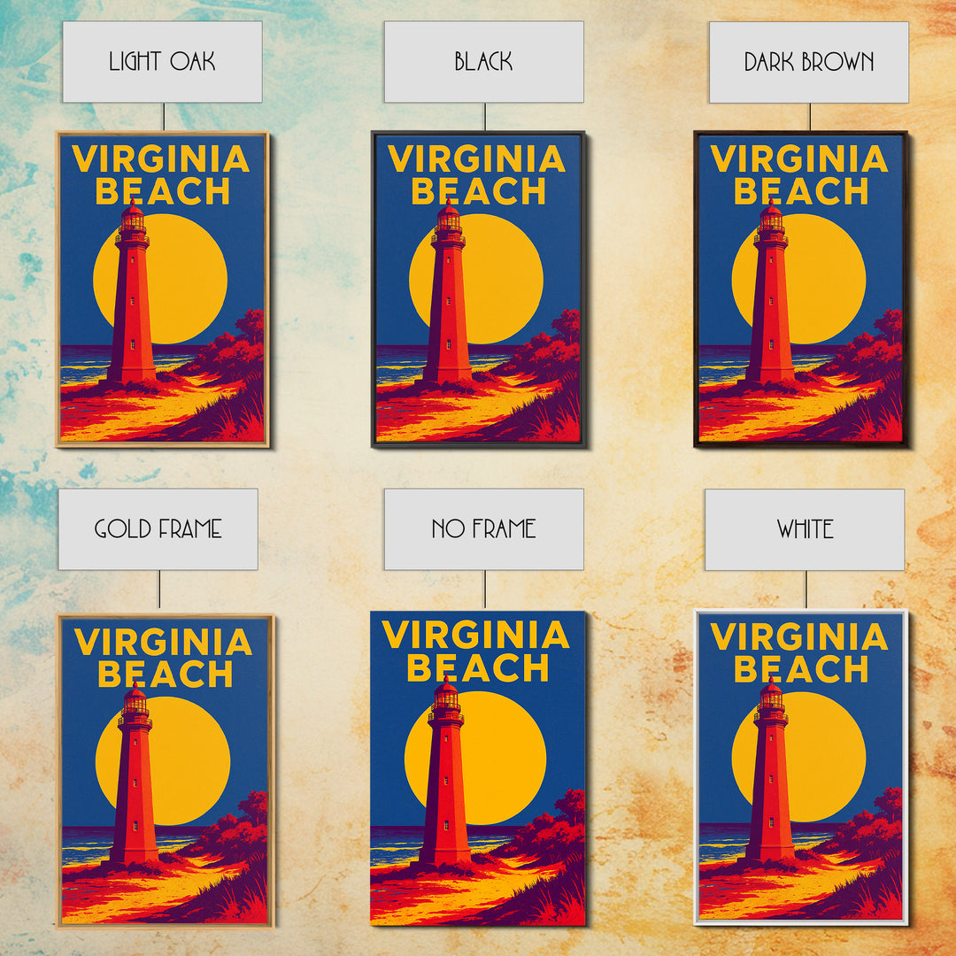 Virginia Beach Travel Poster, Canvas Print, Bold Pop Art Poster, Virginia Beach Poster Print, City Illustration, Wanderlust Decor
