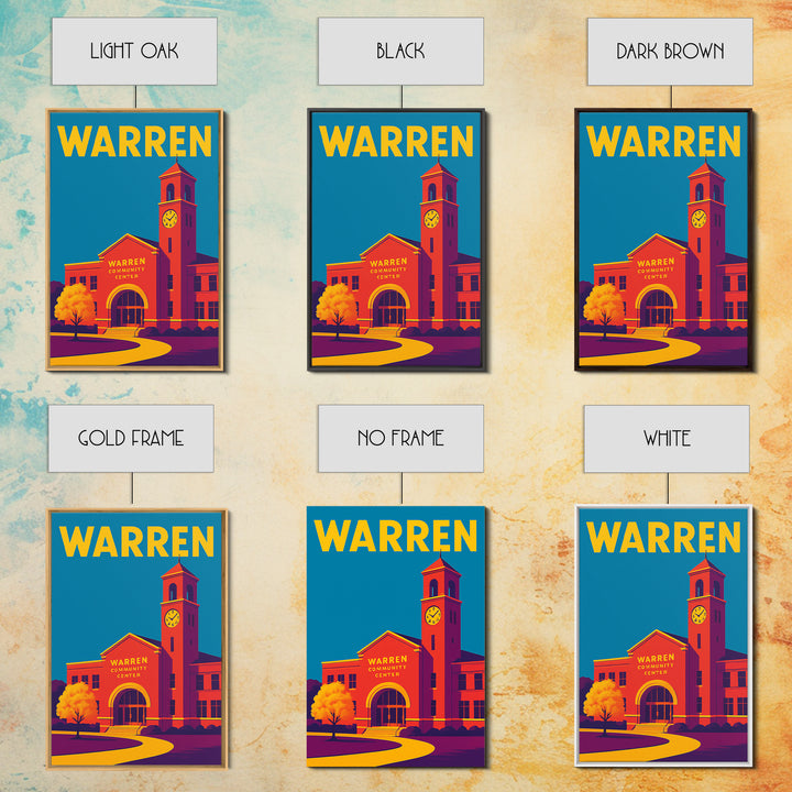 Warren Michigan Travel Poster, Canvas Print, High Contrast City Poster, Warren City Art, City Art Print, Wall Art, City Travel Prints