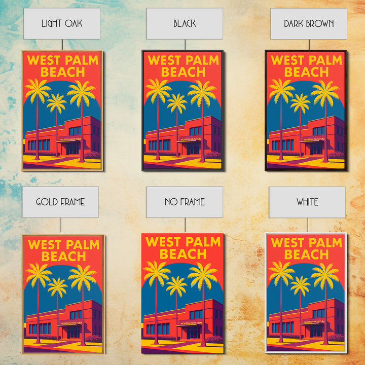 West Palm Beach Florida Travel Poster, Canvas Print, Vibrant Retro Travel Art, West Palm Beach Travel Art, Vintage City Art