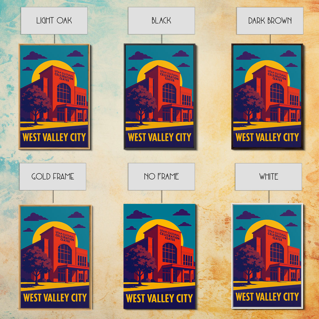 West Valley City Utah Travel Poster, Canvas Print, Colorful Graphic Wall Art, West Valley City Art Print, Travel Wall Art, Travel Art