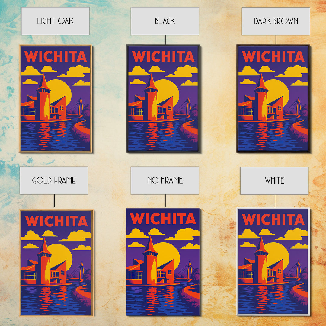 Wichita Travel Poster, Canvas Print, High Contrast City Poster, Wichita City Art, Vintage Travel Art, Travel Wall Art, Fine Art Print