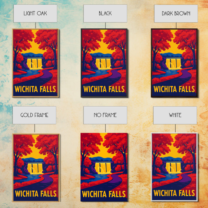 Wichita Falls Travel Poster, Framed Canvas Print, Vibrant Retro Travel Art, Wichita Falls Poster Print, Travel Wall Art, Retro Travel Print