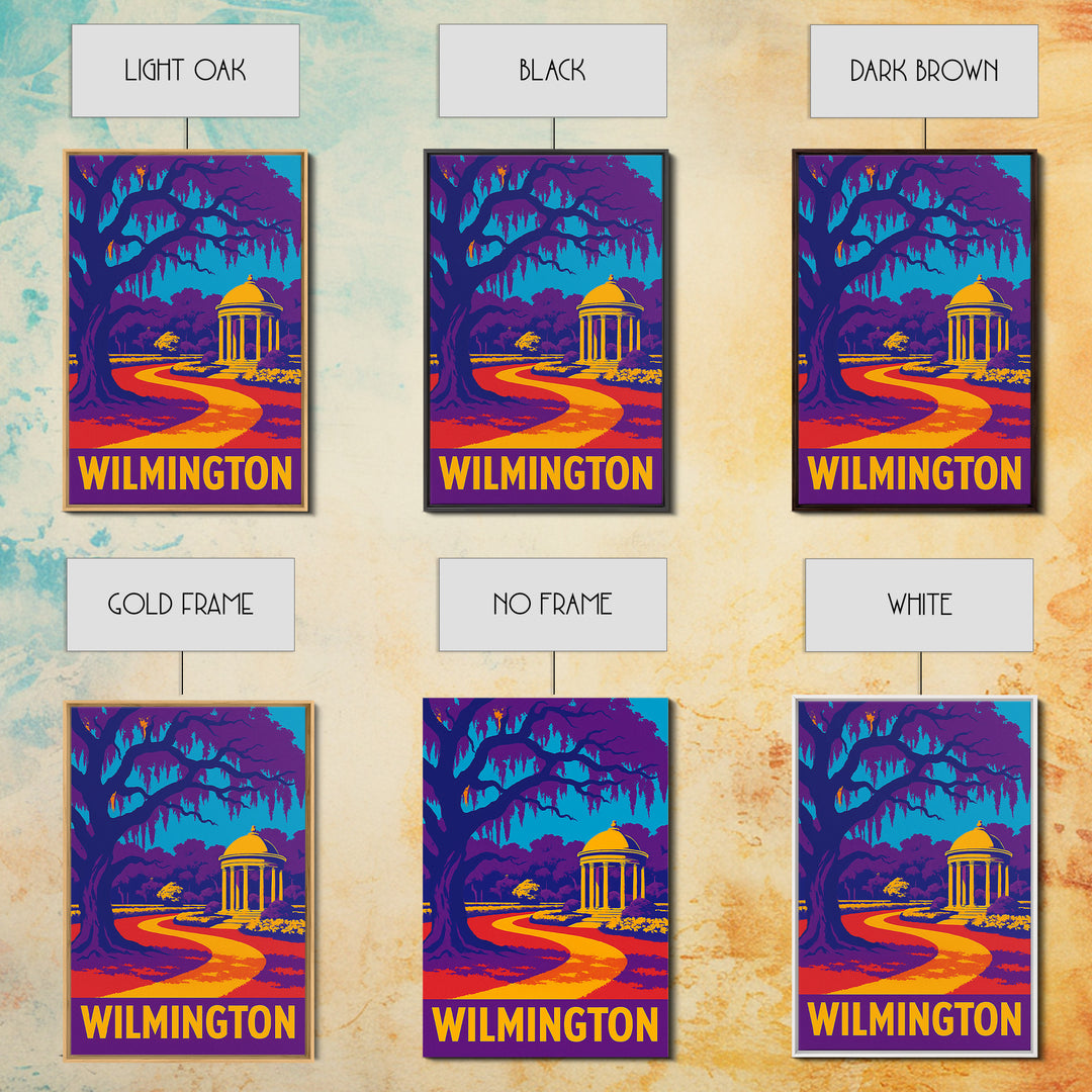 Wilmington Travel Poster, Framed Canvas Print, High Contrast City Poster, Wilmington Poster Print, Fine Art Print, Travel Art Print