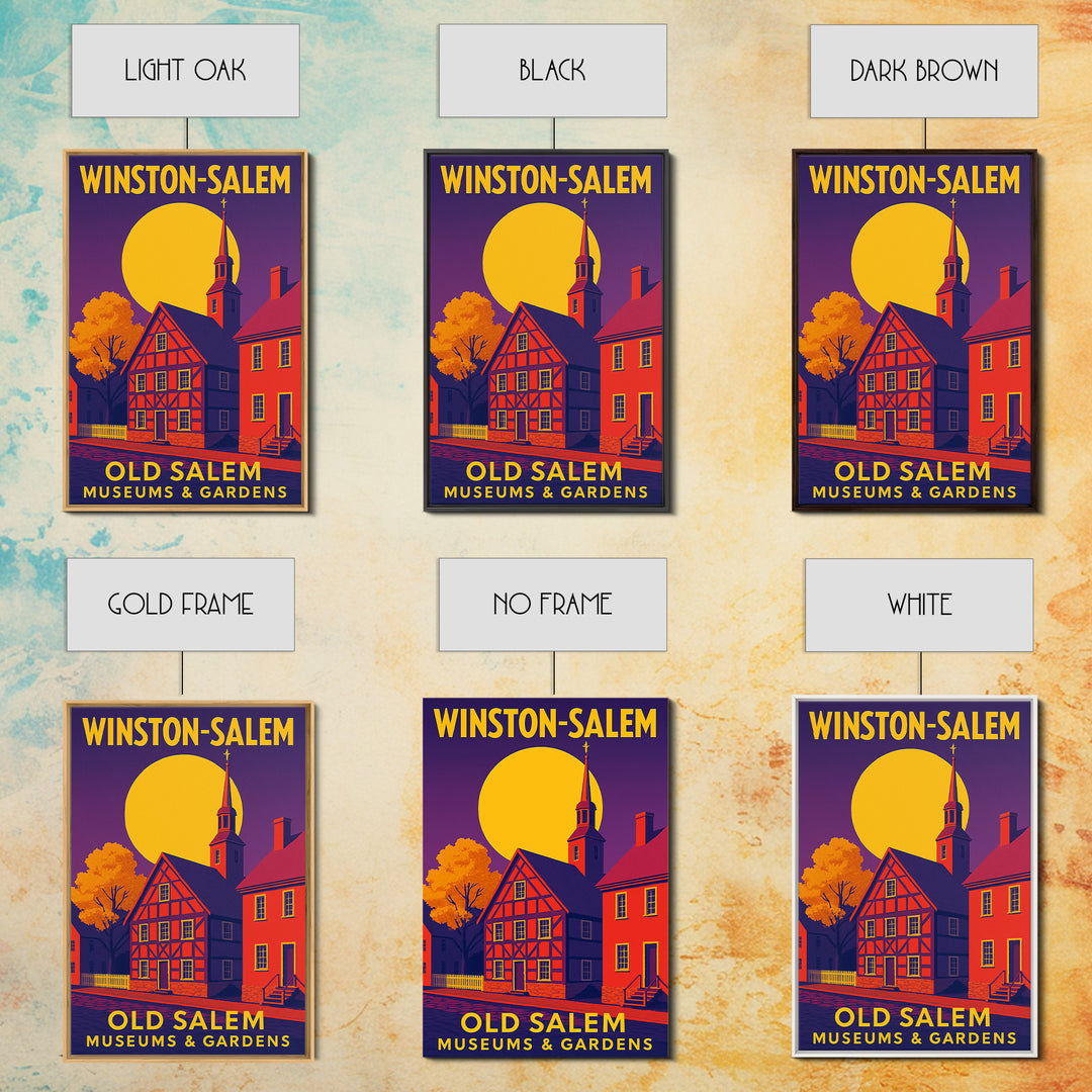 Winston Salem North Carolina Travel Poster, Canvas Print, High Contrast City Poster, Winston Salem Poster Print, Wall Decor, Wall Art
