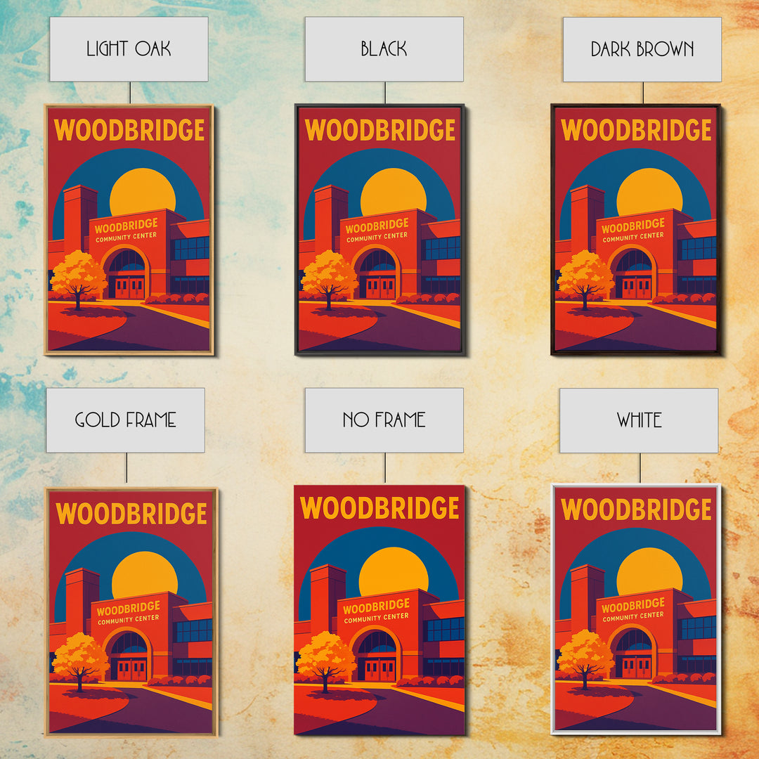 Woodbridge Virginia Travel Poster, Canvas Print, High Contrast City Poster, Woodbridge Art Print, City Illustration, Mid Century Wall Art