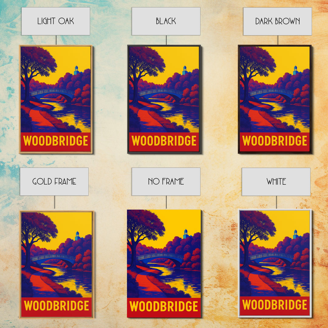 Woodbridge Travel Poster, Canvas Print, Bold Pop Art Poster, Woodbridge Poster Print, Vintage City Poster, Vintage City Art, Poster Art