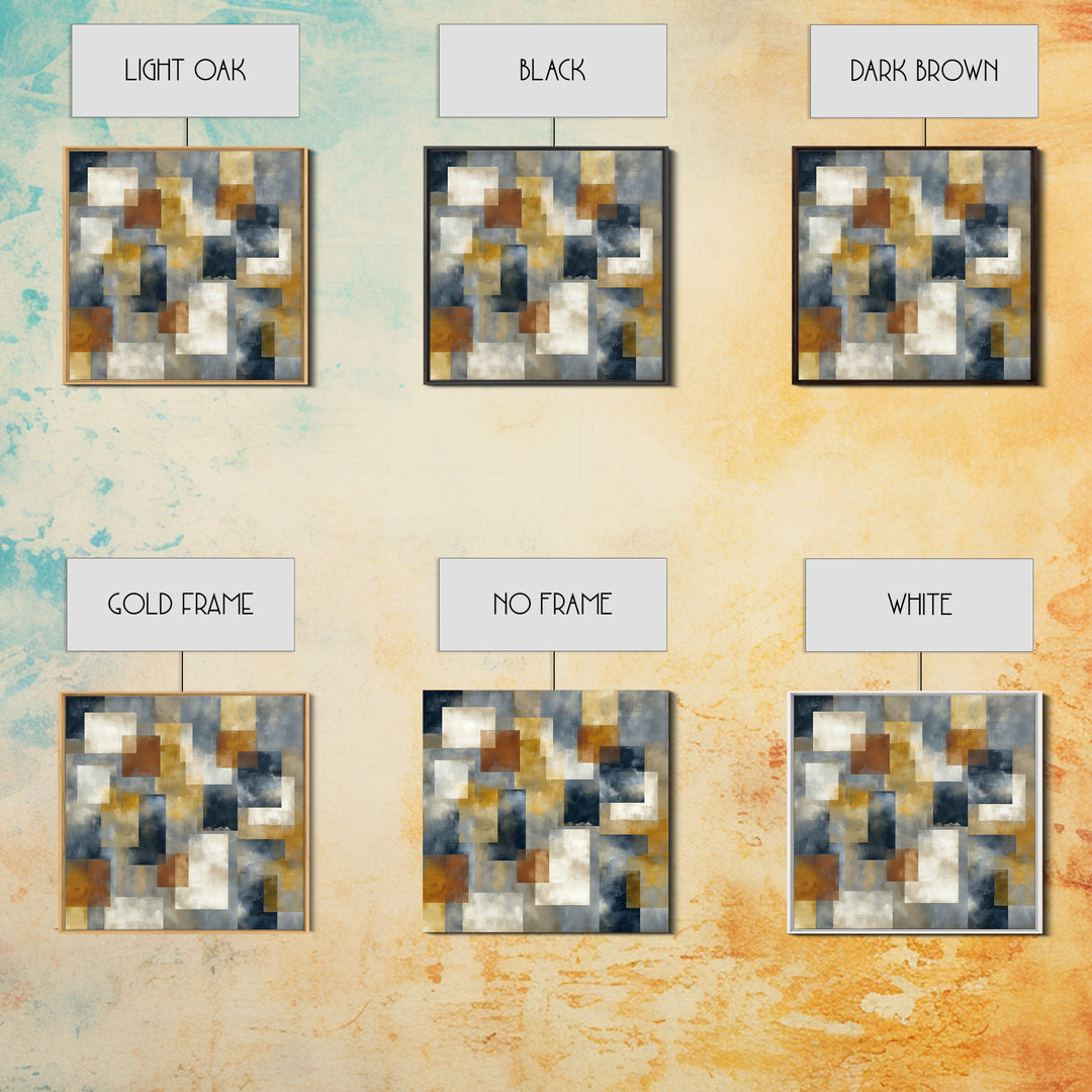 Warm Geometric Tile Pattern Framed Canvas Print, Patio Art, Yard Decor, Patio Decor, Fine Art, Outdoor, Luxury Decor, PAT-1x1-72