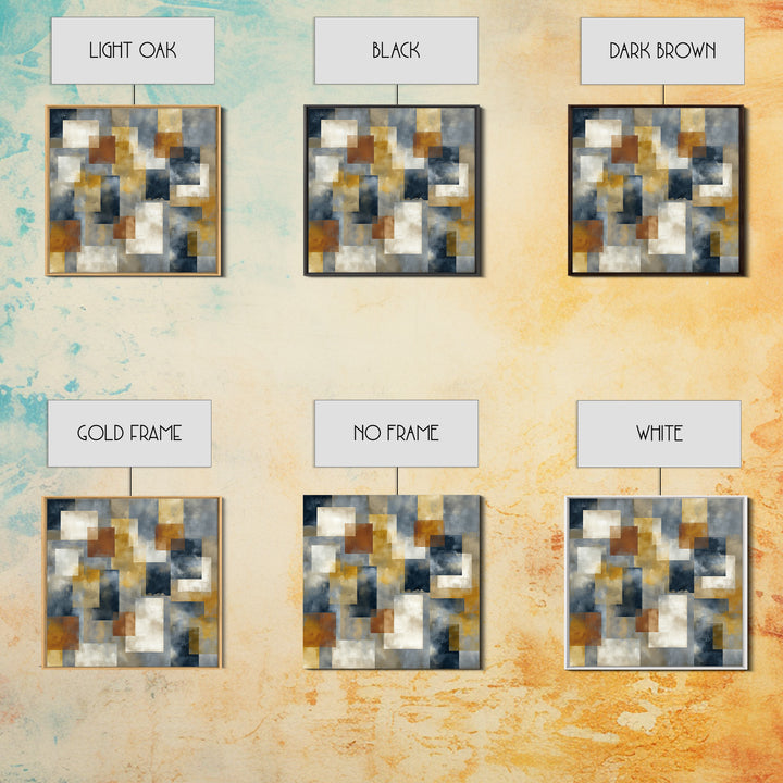 Warm Geometric Tile Pattern Framed Canvas Print, Patio Art, Yard Decor, Patio Decor, Fine Art, Outdoor, Luxury Decor, PAT-1x1-72