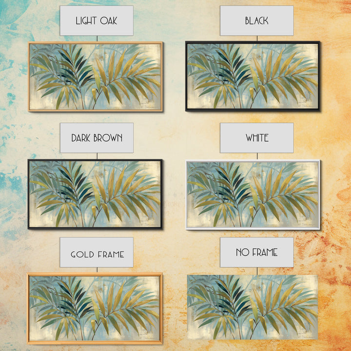 Tropical Palm Fronds Canvas Print, Patio Art, Wall Art, Patio Decor, Oil Painting, Outdoor, Outdoor Wall Decor, Floral Wall Art, PAT-2x1-21
